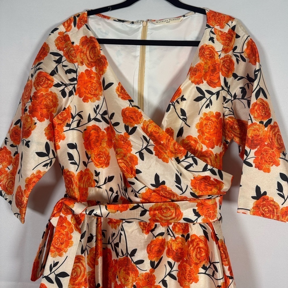 WAYWARD FANCIES eShakti Print Midi Wrap Dress size 1X - Picture 6 of 7